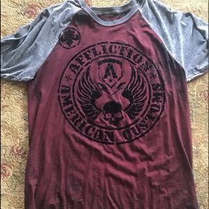 Affliction men’s raglan t shirt